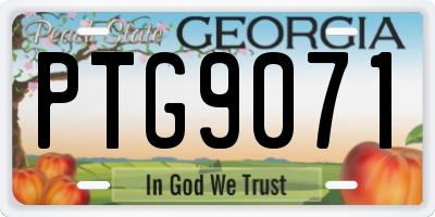 GA license plate PTG9071