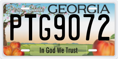 GA license plate PTG9072