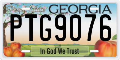 GA license plate PTG9076