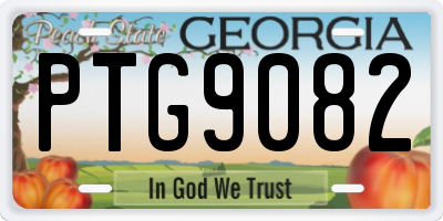 GA license plate PTG9082