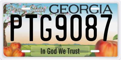 GA license plate PTG9087