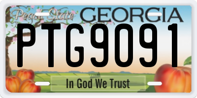 GA license plate PTG9091