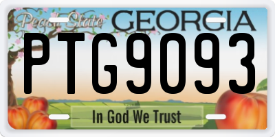 GA license plate PTG9093