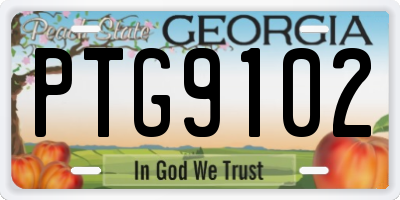 GA license plate PTG9102