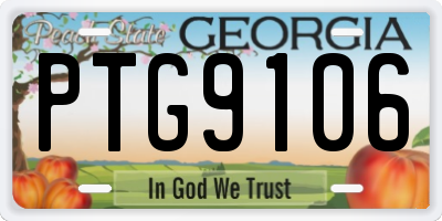 GA license plate PTG9106