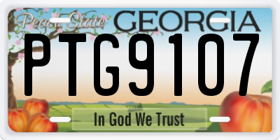 GA license plate PTG9107