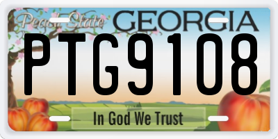GA license plate PTG9108