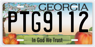 GA license plate PTG9112