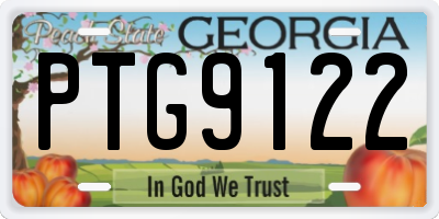 GA license plate PTG9122