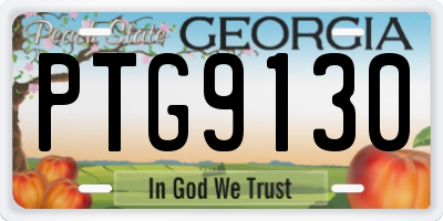 GA license plate PTG9130