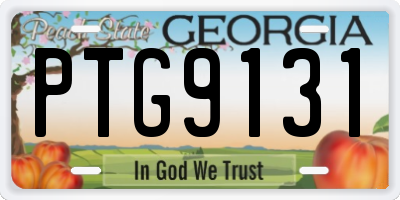 GA license plate PTG9131