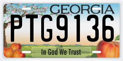 GA license plate PTG9136