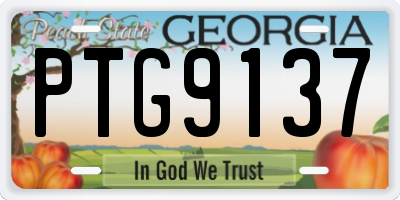 GA license plate PTG9137