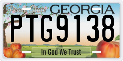 GA license plate PTG9138