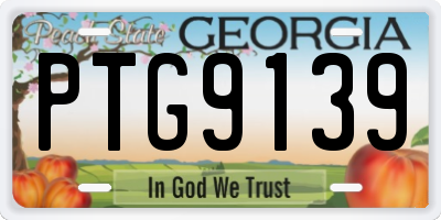 GA license plate PTG9139