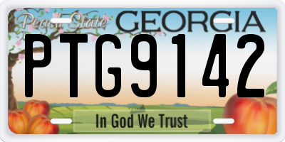 GA license plate PTG9142