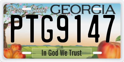GA license plate PTG9147