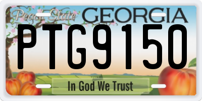 GA license plate PTG9150