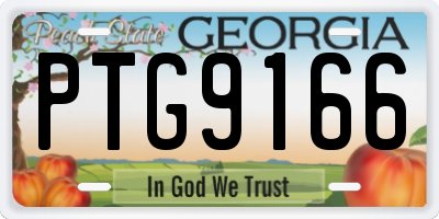 GA license plate PTG9166