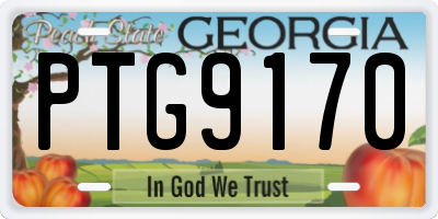 GA license plate PTG9170