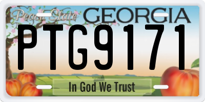 GA license plate PTG9171