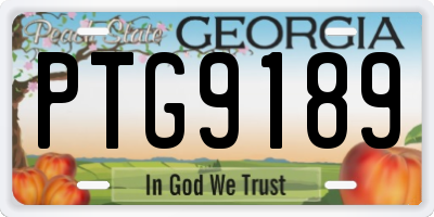 GA license plate PTG9189