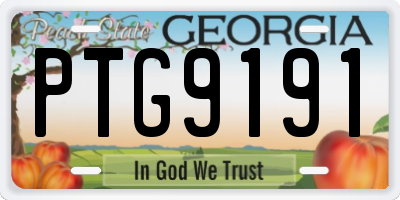 GA license plate PTG9191