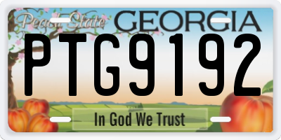 GA license plate PTG9192