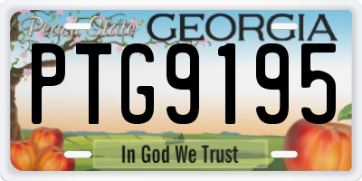 GA license plate PTG9195