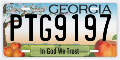 GA license plate PTG9197
