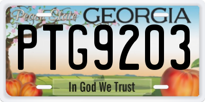 GA license plate PTG9203