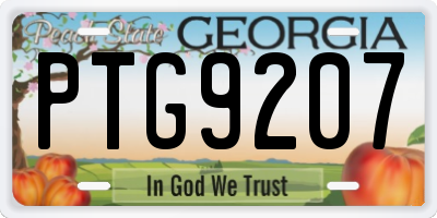 GA license plate PTG9207