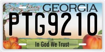GA license plate PTG9210