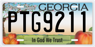 GA license plate PTG9211