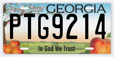 GA license plate PTG9214