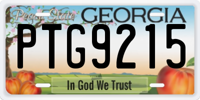 GA license plate PTG9215