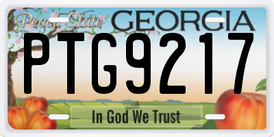 GA license plate PTG9217