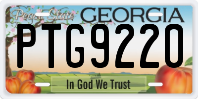 GA license plate PTG9220