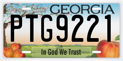 GA license plate PTG9221