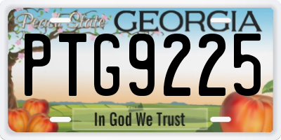 GA license plate PTG9225