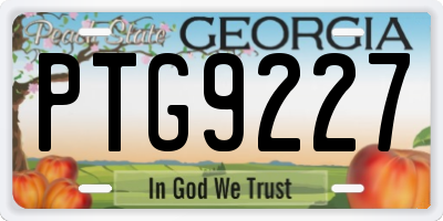 GA license plate PTG9227