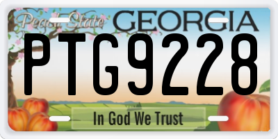 GA license plate PTG9228
