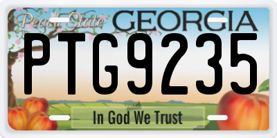 GA license plate PTG9235