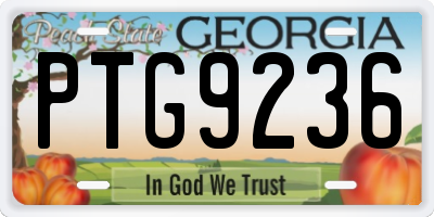 GA license plate PTG9236