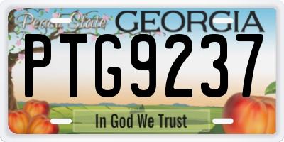 GA license plate PTG9237