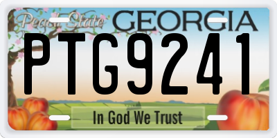 GA license plate PTG9241