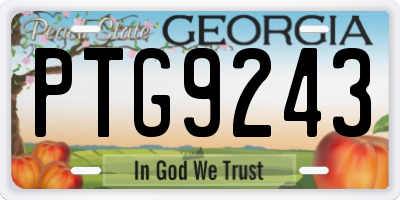 GA license plate PTG9243