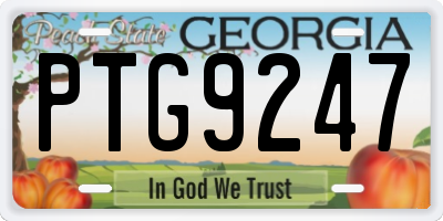 GA license plate PTG9247