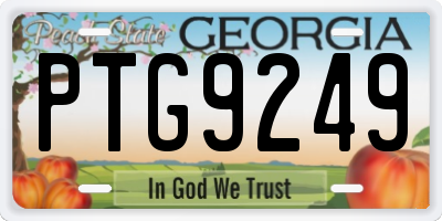 GA license plate PTG9249