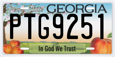 GA license plate PTG9251